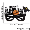 Halloween Happy Halloween glasses frame with orange glitter pumpkins and ghost silhouettes - Halloween Glasses Set / Devil Scarecrow