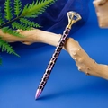 Luxury purple leopard print metal ballpoint pen with a large diamond-cut crystal top - Purple Leopard