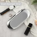 Small oval stainless steel tray in moon silver finish for jewelry and cosmetics storage - Stainless Steel / Small / Oval Silver (18*8.5cm)