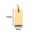 Polished golden stainless steel rectangle pendant charm 12mm x 5mm for DIY jewelry - Inner Hole Rectangle (5x12mm) / Gold
