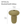 Vaso Morandi in ceramica HP794-2YL in giallo terra spazzolato, altezza 18cm - Giallo Terra Spazzolato
