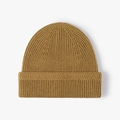 Gorro de punto acanalado grueso para mujer, estilo invierno cálido amarillo mostaza - Amarillo Jengibre (22B043)