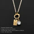 Elegante collana in acciaio inossidabile placcato oro 14K con strass e ciondolo Y - Lettera Y
