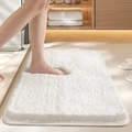 Tapis de bain blanc épais en peluche à haute absorption et envers antidérapant - 50*80cm / Blanc