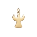 Polished gold angel pendant with detailed mirror finish and top circular ring - Angel Pendant-Gold