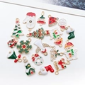 Colorful Christmas alloy drip oil pendants for DIY jewelry making and charms - Mixed 20 New Enamel Christmas Styles 29g-HK471