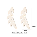 Elegant gold leaf-shaped stainless steel stud earrings with minimalist hollow design - Gold