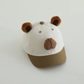 Cappellino da baseball bimbi bicolore con orecchie di orso e viso di cartone animato - 50-52cm (1-4 Anni) / Bianco Sporco