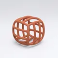 Brick red food grade silicone maze ball teether for infants and baby hand grip training - Orange