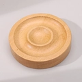 Round natural wood display stand for bracelets and beads with a double-groove design - Round Beech Clear Varnish