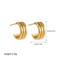 Specifiche dimensionali dettagliate per orecchini a cerchio a triplo strato placcati oro - Orecchini a Bottone a Cerchio a Triplo Strato (T109_1) / Oro