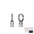Vintage S925 zilveren creolen in gunmetal met 0,5ct moissaniet en GRA certificaat - 925 zilver / Gun Grey (S925 Sterling Zilver)