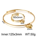 Conjunto de joyas de corazón de alambre dorado con especificaciones de medida y peso - Conjunto de Gargantilla + Pulsera (KS90158-Z) / Dorado