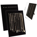 Black velvet jewelry display stand for necklaces and bracelets with 32.5cm height - 10 Silver Hook Necklace Board New