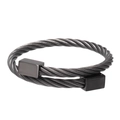 Vintage zwarte roestvrijstalen herenarmband met gedraaide kabel en metalen uiteinden - ZJ2698H-Zwarte Stijl