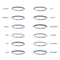 Birthstone ring set in silver finish featuring twelve colorful zircon gemstones - US5 / Silver Set (12pcs)