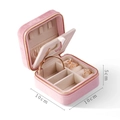 Mini joyero de terciopelo rosa con compartimentos y ranuras para anillos de 10x5cm - Rosa Batido (Espejo Pequeño)