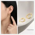 Golden twisted hoop earrings with a vintage textured design for a retro look - Gold Twisted Ear Buckle