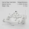 Vintage white cast iron tissue holder with ornate filigree design and bird ornament - 8850 Paper Towel Holder / White
