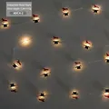 Catena luminosa LED a pupazzo di neve 2,2m con cappelli rossi e neri caldi - Pupazzo di Neve / 2.2m/33g