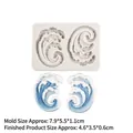 3D ocean wave silicone mold with blue and white resin wave samples on white background - 17-912 / Gray