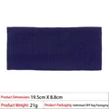 Elastic navy blue knitted headband measuring 19.5x8.8cm with durable ribbed texture - Dark Blue