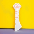 Cat paw silicone can opener spoon in white and pink color for pet food cans - Sakura Pink