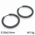 20mm classic black stainless steel hoop earrings with polished finish and 2.5mm thickness - 20*2.5mm Black Ke113211-zz / A Pair Of [inner Diameters]