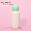 Minimalist 350ml stainless steel vacuum flask in ivory white with light green ball cap - Ivory White Body with Light Green Ball Lid