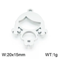 Hohler Mädchen-Anhänger aus Edelstahl in Silber mit 20x15mm Größe und 1g Gewicht - Stahlfarbe (KLJ7955-Z)