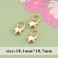 Golden star-shaped spring clasp set for DIY jewelry making 18.1mm by 10.7mm size - M82403 Gold Five-Pointed Star Spring Clasp