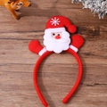 Diadema de Papá Noel luminosa para fiestas navideñas en terciopelo rojo y copo de nieve - G4-2 Papá Noel Luminoso Manos Levantadas