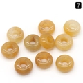 Set of 10 honey yellow natural agate stone donut beads for DIY handmade jewelry crafts - Yellow Jade / 5x10mm