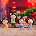 Traditional Chinese lady figurines playing musical instruments set of 4 resin ornaments - Assorted Style (1229-1)