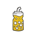 Spilla creativa in smalto giallo a forma di borraccia sportiva con stelle bianche - Bottiglia d'Acqua Sportiva-Giallo