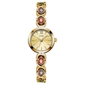 GEDI luxury gold watch with colorful gemstone bracelet strap and quartz movement - Gold Case Gold Dial Multicolor Stones Gold Band