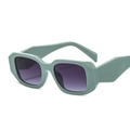 Square morandi green sunglasses with thick geometric frames and gradient lenses - C3 Light Green Frame Double Grey Lens
