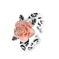 Vintage Rosenring mit roségoldenen Blüten und silbernem Blattdesign, verstellbar - 01antik Silber#roségold12305