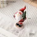 Resin Santa Claus figurine with tree, 9x6cm desktop ornament for Christmas decor - Santa Style 4