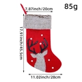Rode rendier kerstsok van 45,5x28cm met wit stippenpatroon en pluche afwerking - Rood