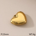 Polished golden heart-shaped stainless steel pendant with 15mm size and 4g weight detail - 15mm Smooth Heart Style(KLJ4953-Z)