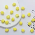 Yellow shell-shaped ceramic DIY beads with polished glaze for handmade jewelry crafts - 12mm / Yellow