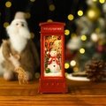Lanterna natalizia a forma di cabina telefonica rossa con scena di un pupazzo di neve - Cabina Telefonica Pupazzo di Neve (Senza Acqua)