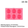 Molde de silicona rosa 3D de 6 cavidades para jabón y postres DIY, 8,7x13x2,8 cm - Rosa