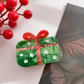 Christmas gift box hair claw clip in green marble finish with red bow and white stars - Red Christmas Gifts