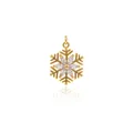 Pendentif flocon de neige en plaqué or 18k serti de zircons sur fond blanc épuré - Or