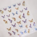 3D iridescent butterfly nail sticker H-342 with gold edges and starry accents - Holographic Star Gold Border Butterfly (M-342)
