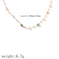 Collana in acciaio inossidabile placcato oro 18k con perle irregolari di zircone naturale - Collana di Perle in Pietra (TN3311) / 400mm+60mm