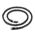Minimalist 18k gold plated stainless steel rope chain necklace with lobster clasp on white - 60cm*6mm / Black