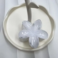 Elegante pinza per capelli a fiore di frangipani bianca con stile traslucido - Grande / Bianco